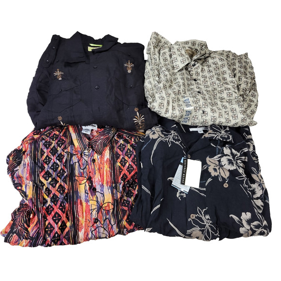 Vintage Hawaiian Shirt Mens Sz Medium Lot of 4 Rayon Cubavera NWT Y2k Summer - Picture 1 of 13